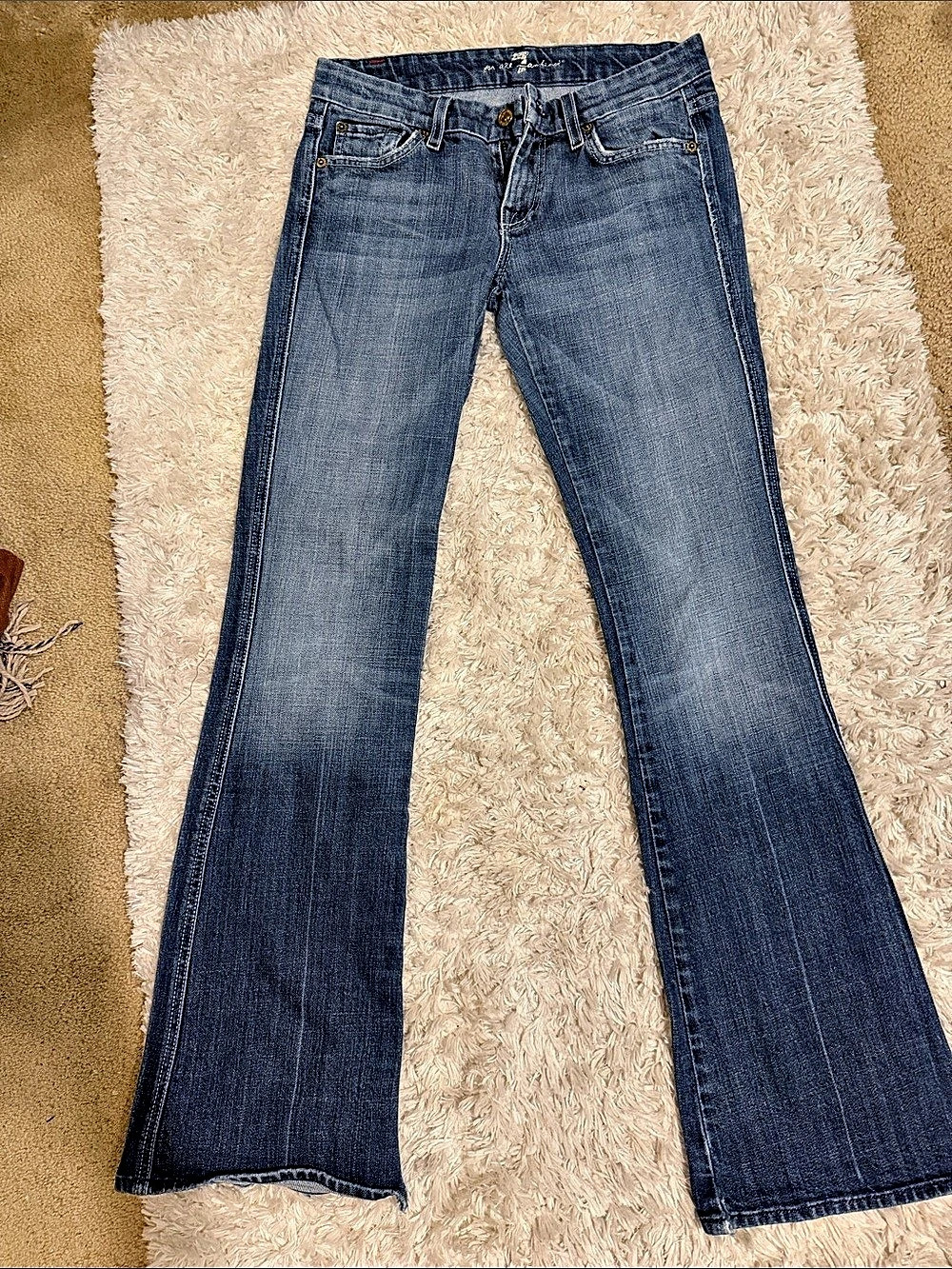 7 for all man kind Jeans Co. Bootcut Jeans in Blue Waist 26